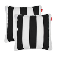 Pcinfuns Outdoor/Indoor Decorative Throw Pillows with Insert, 18‘’x18‘’ Cushions for Patio Furniture, Set of 2 Black White