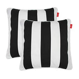 Pcinfuns Outdoor/Indoor Decorative Throw Pillows with Insert, 18‘’x18‘’ Cushions for Patio Furniture, Set of 2 Black White