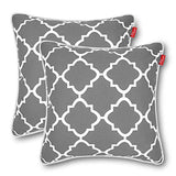 Pcinfuns Patio Indoor/Outdoor Decorative Throw Pillow Cover Cushion Case for Replacement 18" x 18" Set of 2 Gray Plaid