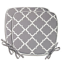 Pcinfuns Indoor/Outdoor Chair Pads Seat Cushions Garden Patio Home Chair Cushions, Set of 2, 17" X 16", Gray Plaid