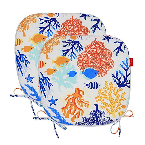 Pcinfuns Indoor/Outdoor Chair Pads Seat Cushions Garden Patio Home Chair Cushion,17" X 16" Fish