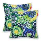 Pcinfuns Patio Indoor/Outdoor Decorative Throw Pillow Cover Cushion Case for Replacement 18" x 18"  Set of 2 Green Circle