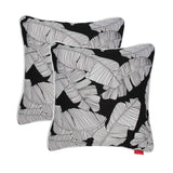 Pcinfuns Patio Indoor/Outdoor Decorative Throw Pillow Cover Cushion Case for Replacement 18" x 18"  Set of 2, White Leaves