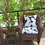 Pcinfuns Outdoor/Indoor All Weather Wicker Seat Cushions,19 x 19 inches Outdoor Chair Pads Set of 2 White Leaves